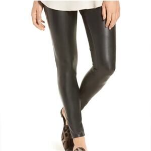 Halogen Faux Leather Leggings Black NWT size Large L Minimalist trendy pants